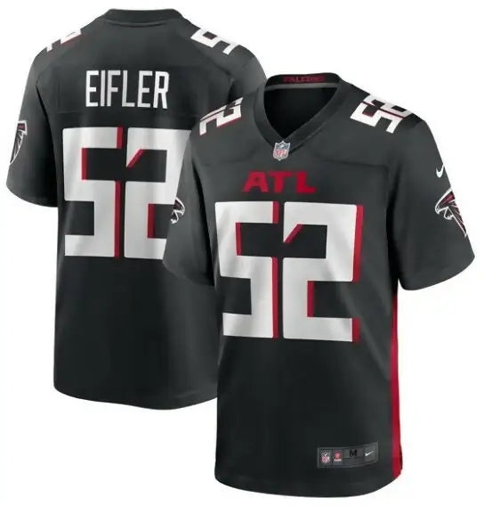Black Atlanta Falcons Milo Eifler Nike Game Jersey with number 52 and name EIFLER on back