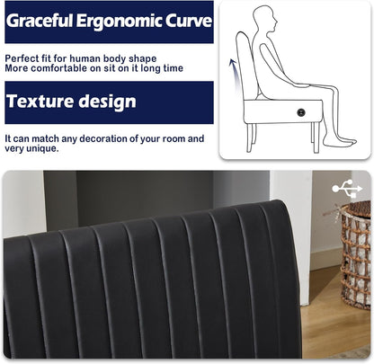 Mini Black Leather Loveseat Sofa with USB Ports-4