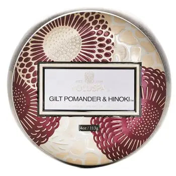 Mini Tin Candle - Gilt Pomander & Hinoki - 113g/4oz - 113g/4oz / 1 - Home Scent