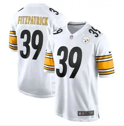 White Pittsburgh Steelers Nike Game Player Jersey with FITZPATRICK and number 39