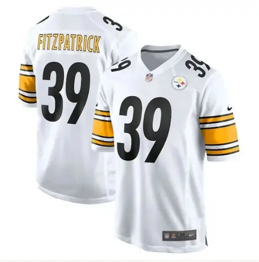 White Pittsburgh Steelers Nike Game Player Jersey with FITZPATRICK and number 39