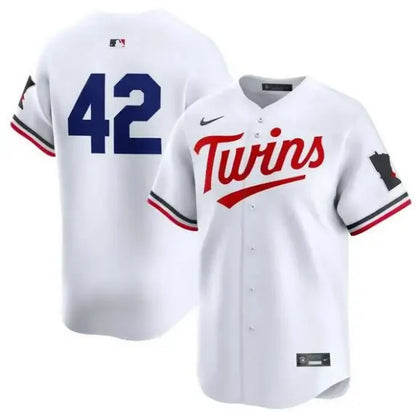 White Minnesota Twins Nike 2024 Jackie Robinson Day Home Limited Jersey with Red Twins text