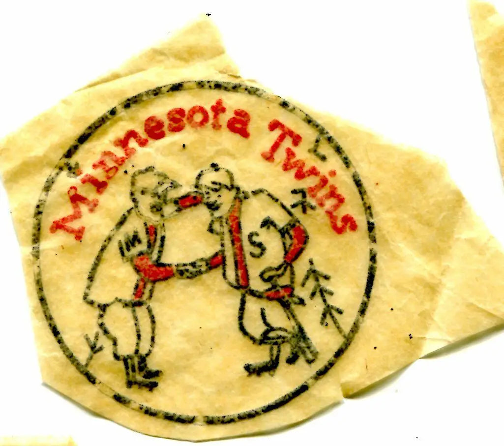 Vintage Minnesota Twins logo sticker from Allison MFG perfect for baseball cards collectors