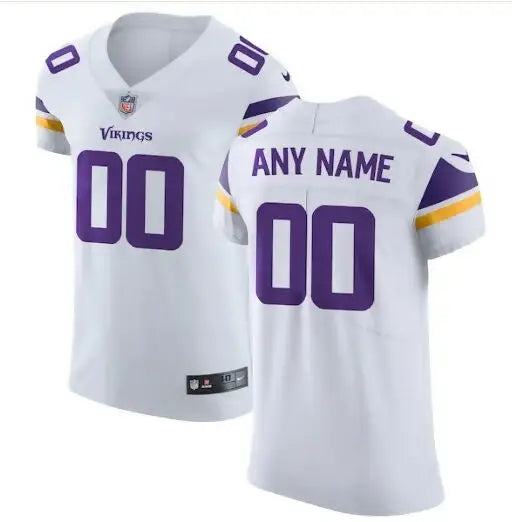 White Minnesota Vikings Nike Vapor Untouchable Elite Jersey with purple accents and number 00