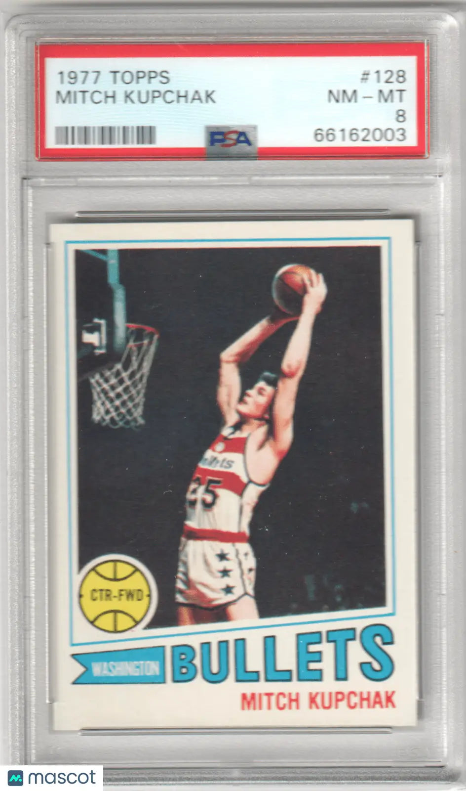 Graded Mitch Kupchak basketball card from Topps RC Rookie by Columbia Hobby, PSA 8 NM-MT