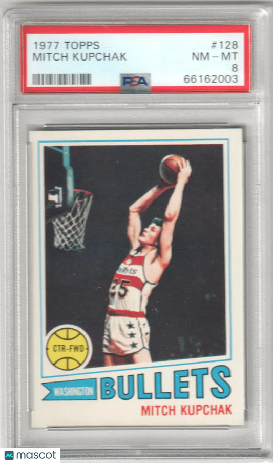 Graded Mitch Kupchak basketball card from Topps RC Rookie by Columbia Hobby, PSA 8 NM-MT