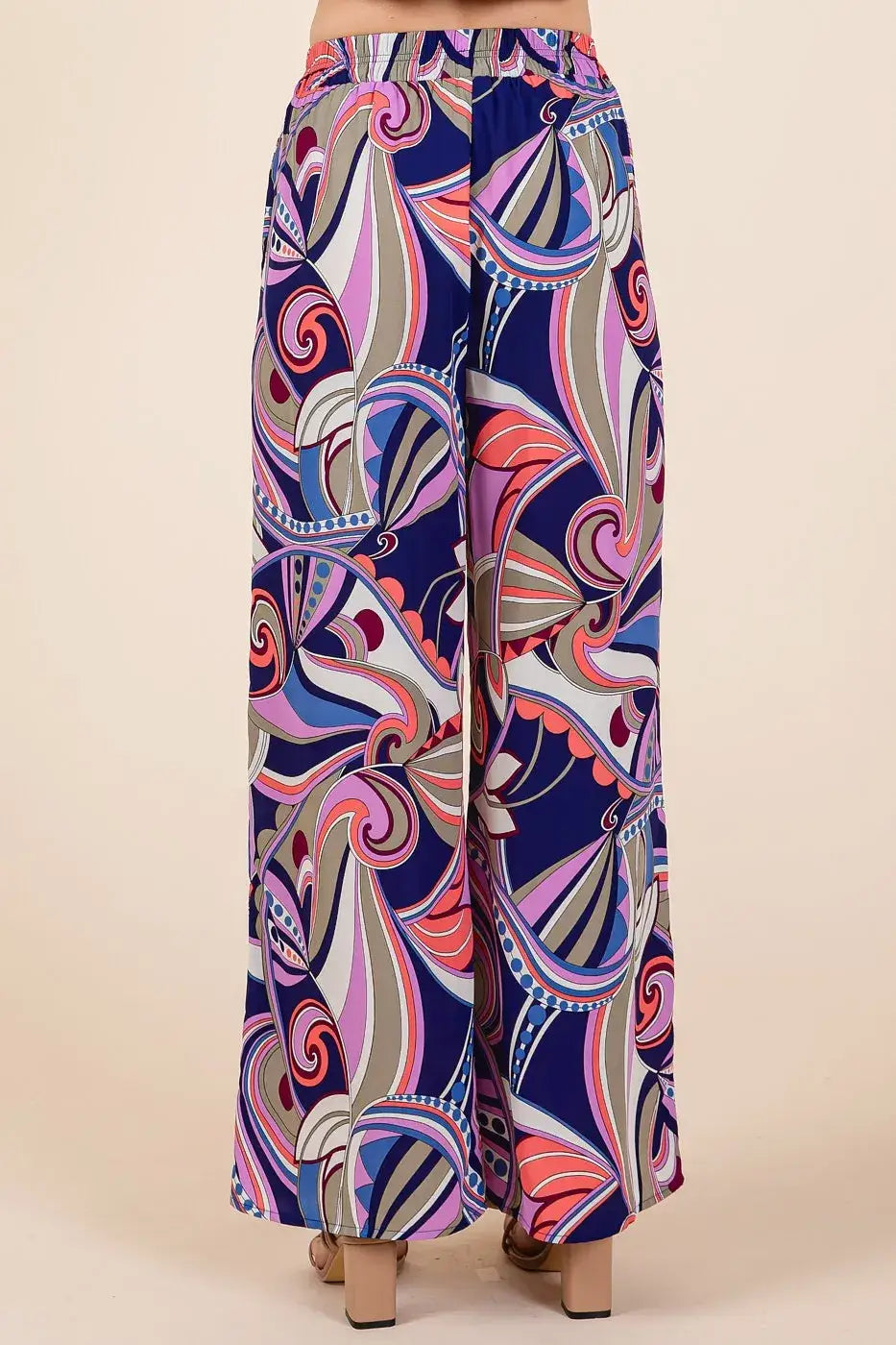 Mittoshop Abstract Print Elastic Waist Wide Leg Pants