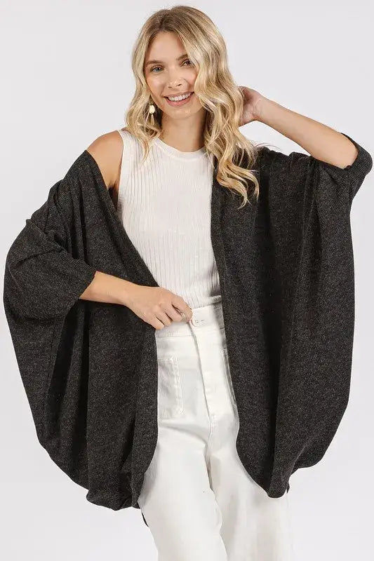 Mittoshop Open Front Batwing Sleeve Cardigan - Sweaters & Cardigans/Cardigans