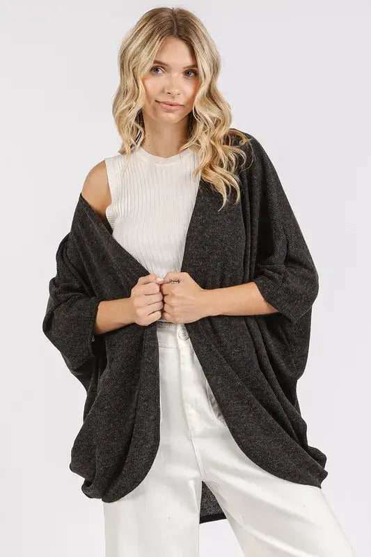 Mittoshop Open Front Batwing Sleeve Cardigan - Sweaters & Cardigans/Cardigans