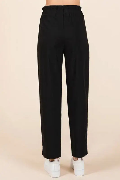 Mittoshop Paperbag Waist Tapered Straight Pants