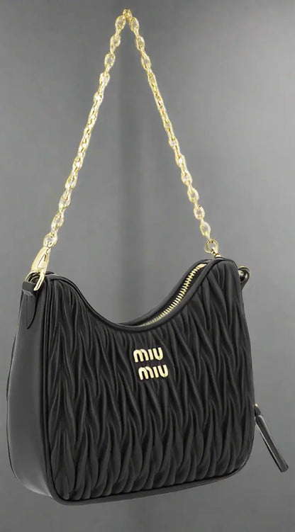MIU MIU BLACK LEATHER WANDER SHOULDER BAG - Shoulder bag