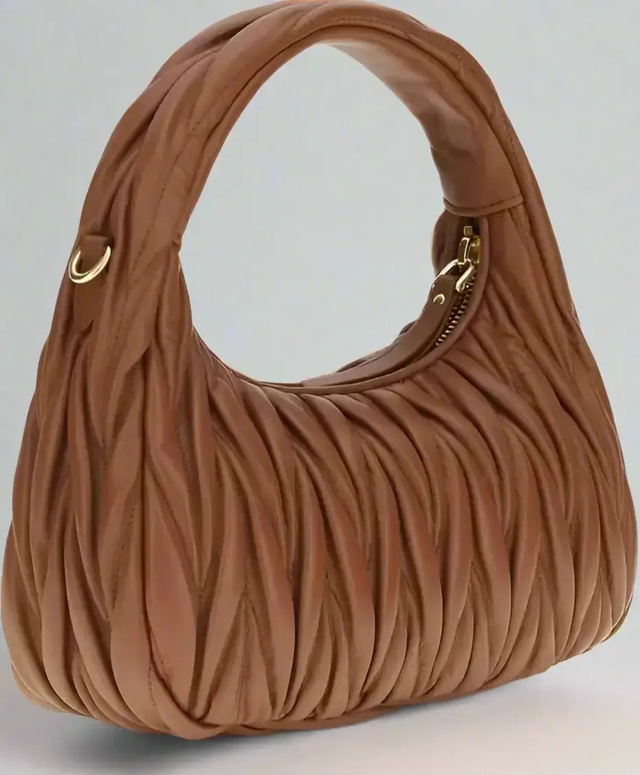Miu Miu brown Wandler Hobo Handbag with ruched leather and gold hardware