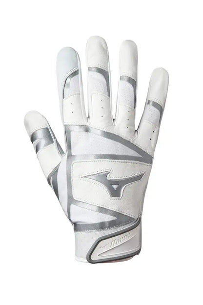 White and silver Mizuno B-303 Pro batting glove for adults X-Large