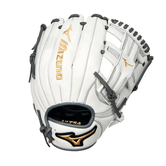 White leather baseball glove from Mizuno MVP Prime Fastpitch Softball series