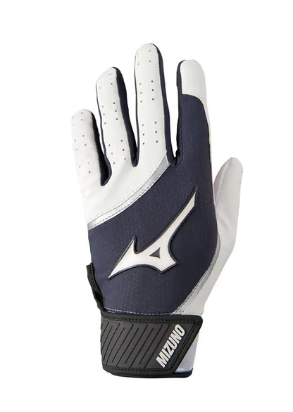 Navy and white Mizuno MVP adult batting glove in XX-Large for baseball players