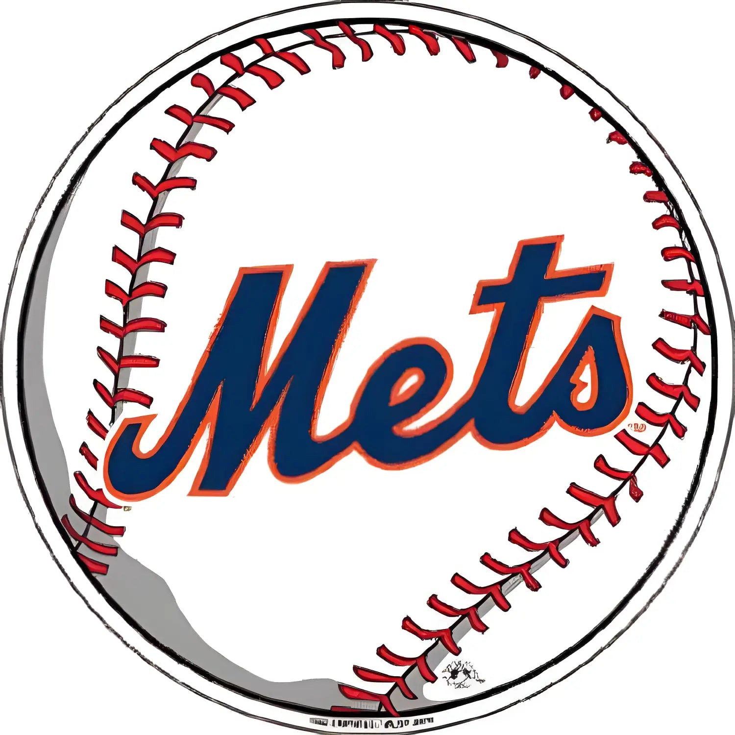 New York Mets baseball with felt pennant for MLB trading cards collection