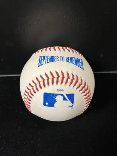 Commemorative baseball featuring MLB Players Choice September Remember logo by Rawlings