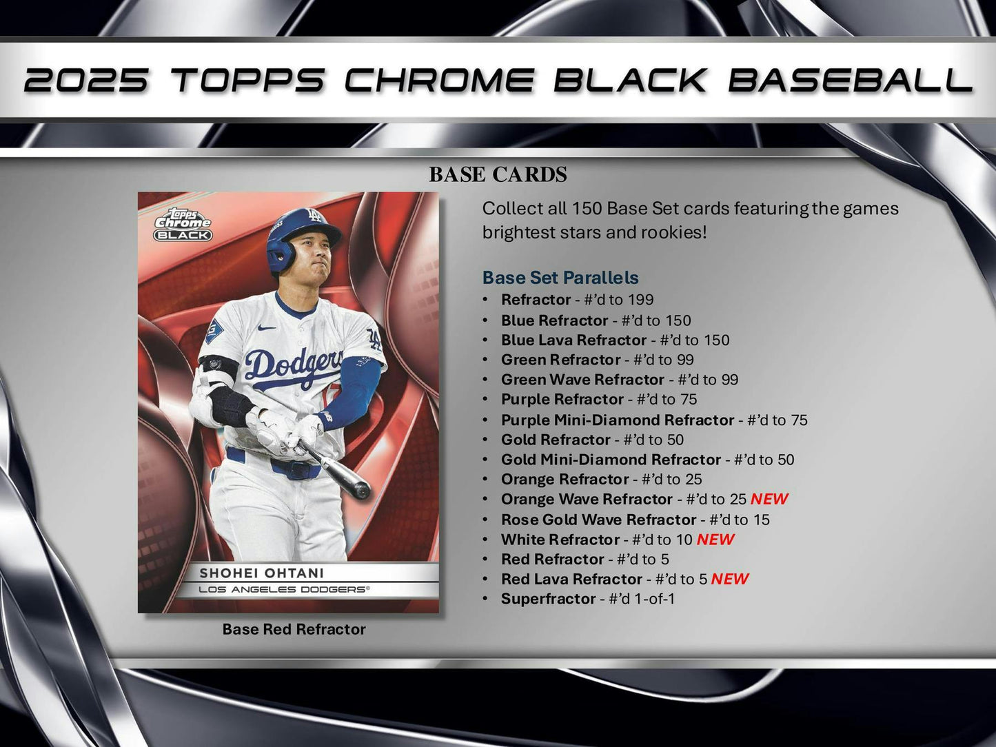 2025 Topps Chrome Black Baseball Hobby Box