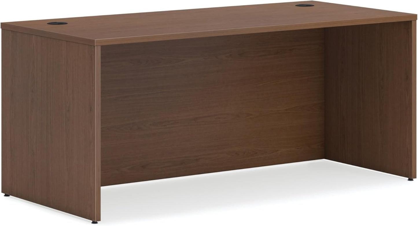 MOD Executive Desk 66-Inch Large Computer Desk Shell, Thick Wooden Laminate, Modern Table with Cord Management, 66" W X 30" D X 29" H, Walnut-0