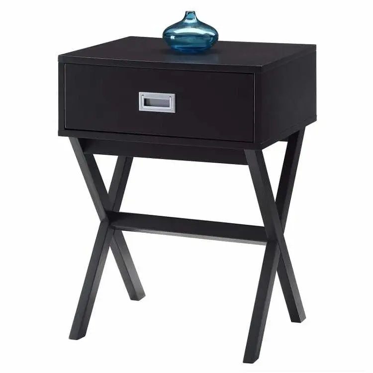 Modern 1-Drawer Bedside Table Nightstand End Table in Espresso Wood Finish - Nightstand