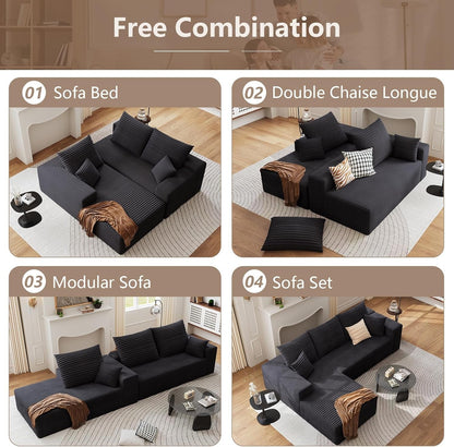 Modern 107 Inch Cloud Sectional Couch with Chaise-2