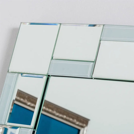 Modern 31.5 x 23.6 inch Rectangle Bathroom Mirror with Unique Border - Bathroom Mirrors