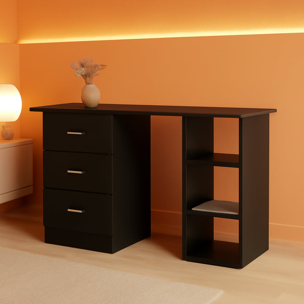 Modern 47 Inch Computer Desk With Storage Shelves-0