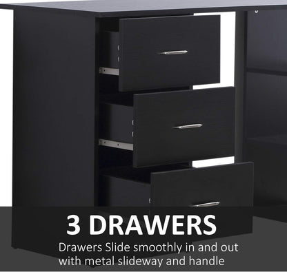 Modern 47 Inch Computer Desk With Storage Shelves-4