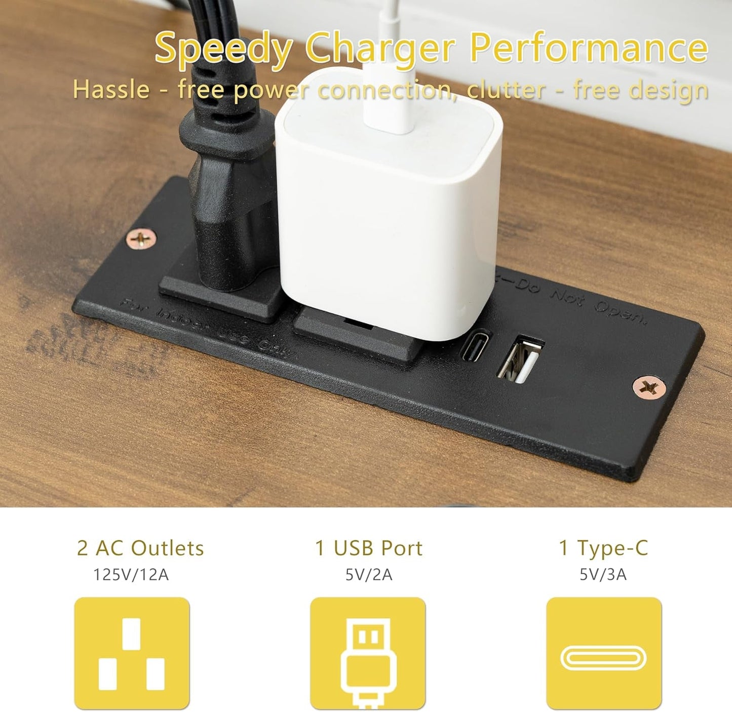Modern 55 Inch Executive Desk with Charging Station-3