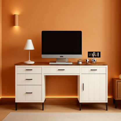 Modern 55 Inch Executive Desk with Charging Station-0