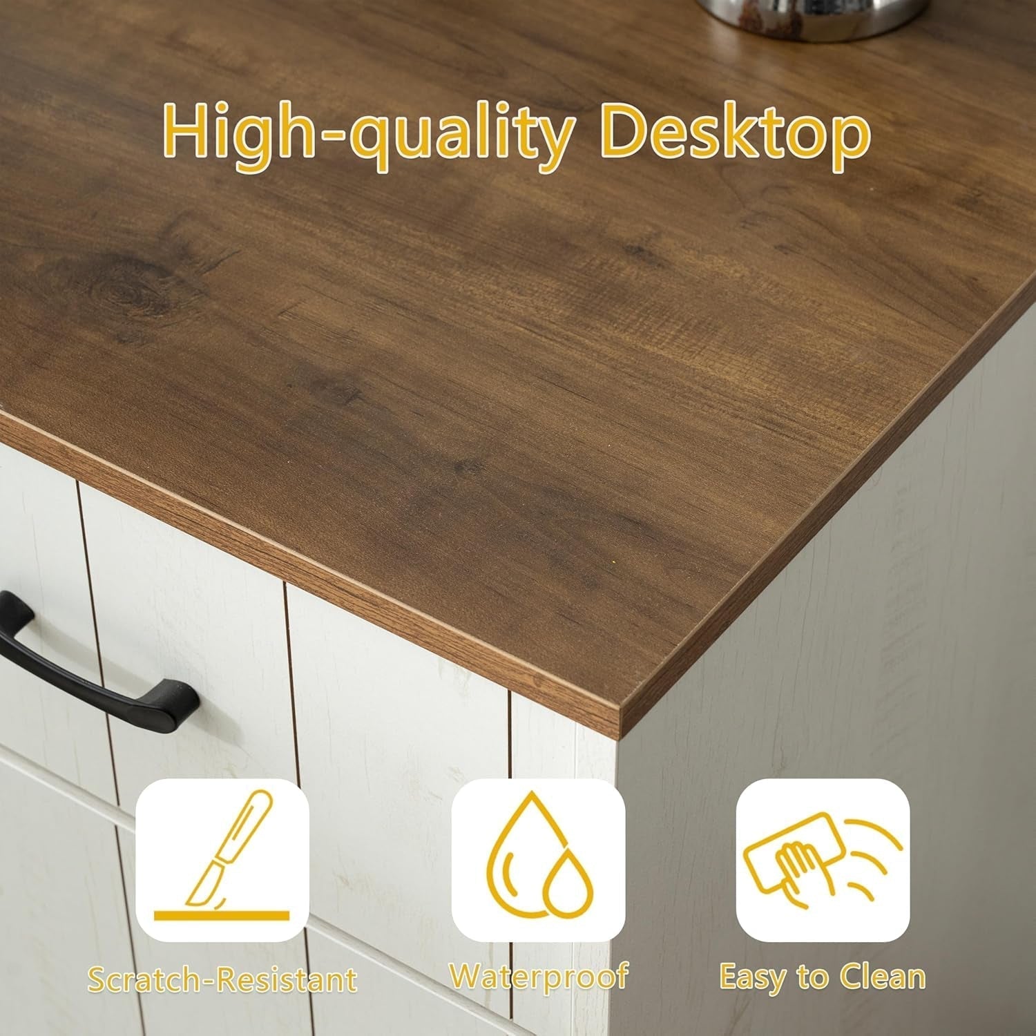 Modern 55 Inch Executive Desk with Charging Station-4