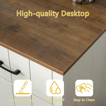 Modern 55 Inch Executive Desk with Charging Station-4