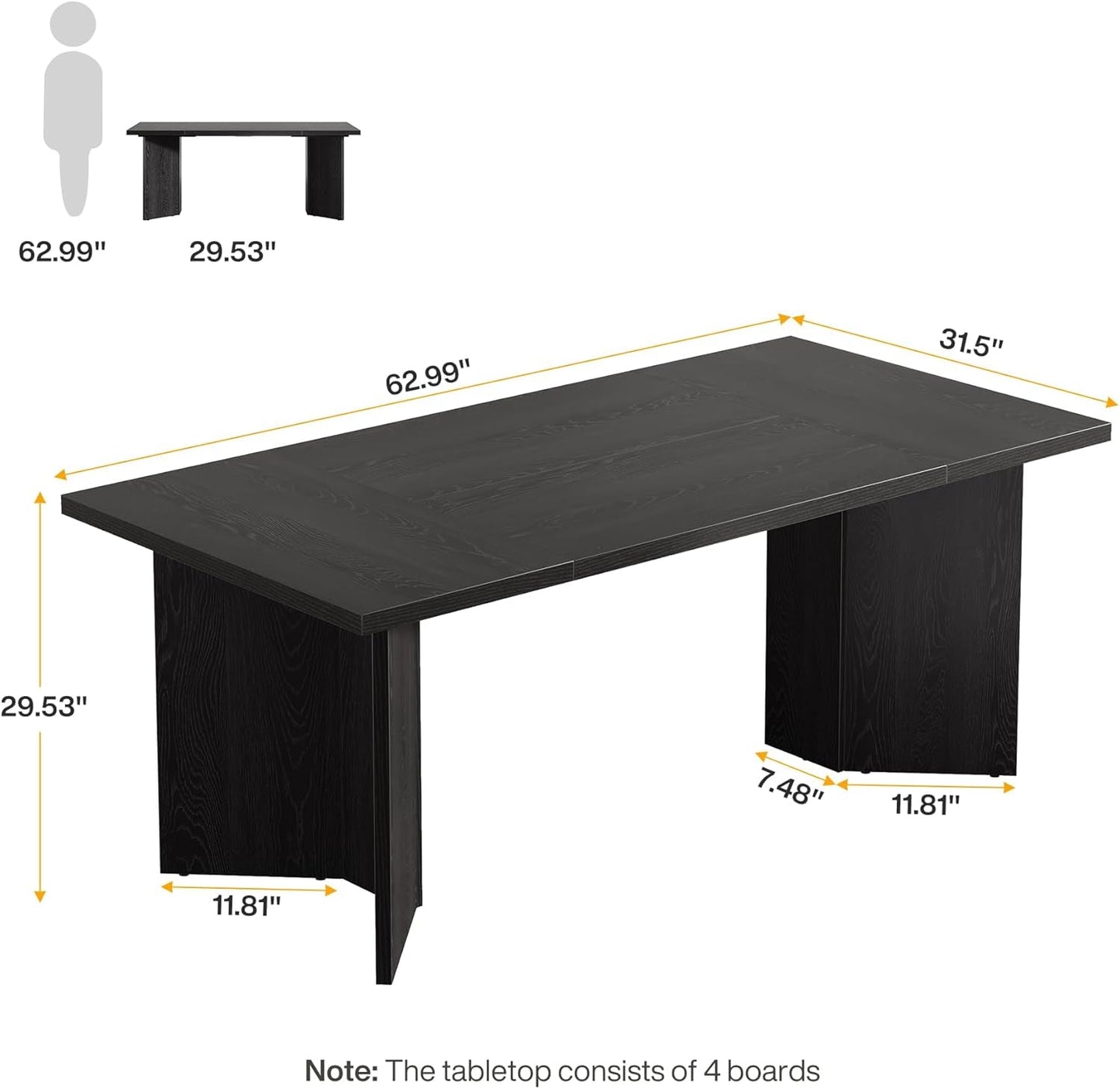Modern 63 Inch Executive Desk For Home Office-1