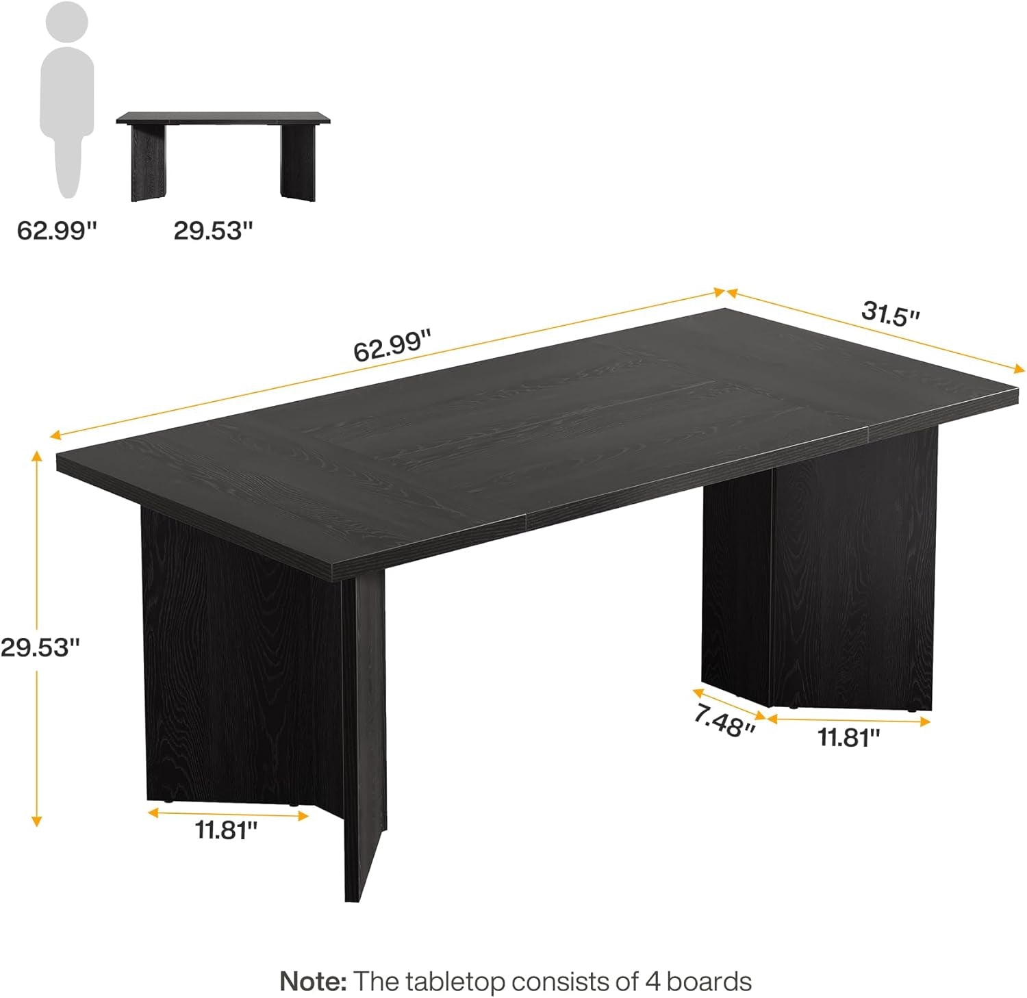 Modern 63 Inch Executive Desk For Home Office-1