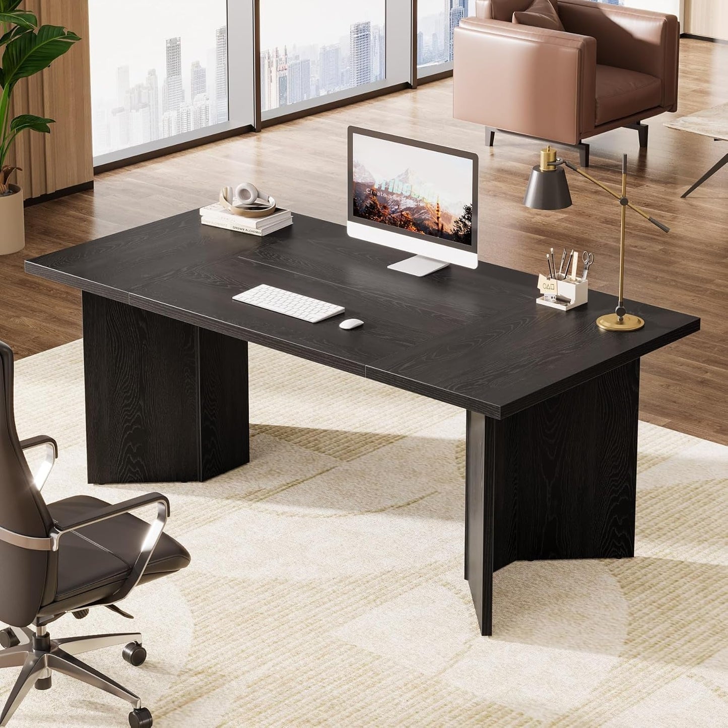 Modern 63 Inch Executive Desk For Home Office-2
