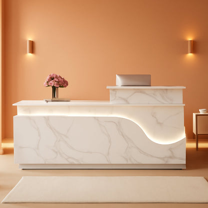 Modern 63 Inch Reception Counter with Lockable Drawer-0