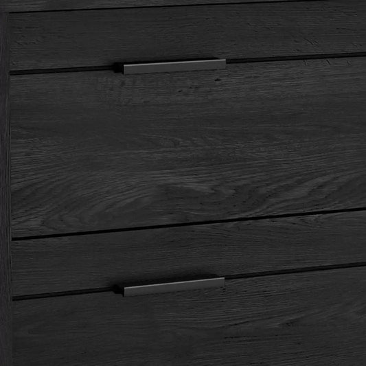 Modern Bedroom Nightstand in Grey Black Wood Finish - Nightstand