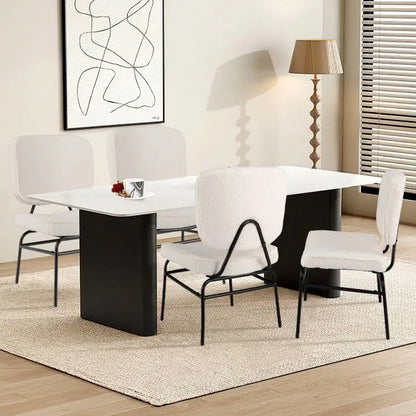 Modern beige upholstered accent chair with sherpa fabric and ergonomic padded design