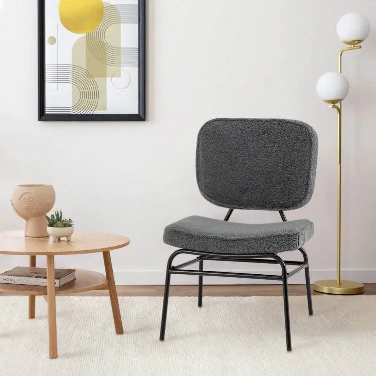 Modern Grey Upholstered Ergonomic Padded Accent Chair - Living Room > Accent Chairs