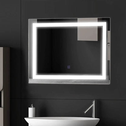 Modern LED Lighted Mirror Dimmable Wall-Mounted Bathroom Vanity 27 x 20 inch - Mirrors