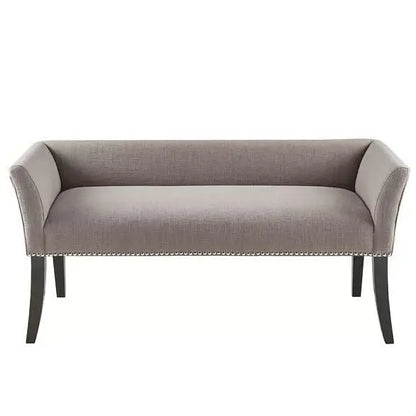 Modern Mid-Century Grey Upholstered Accent Bench - Benches