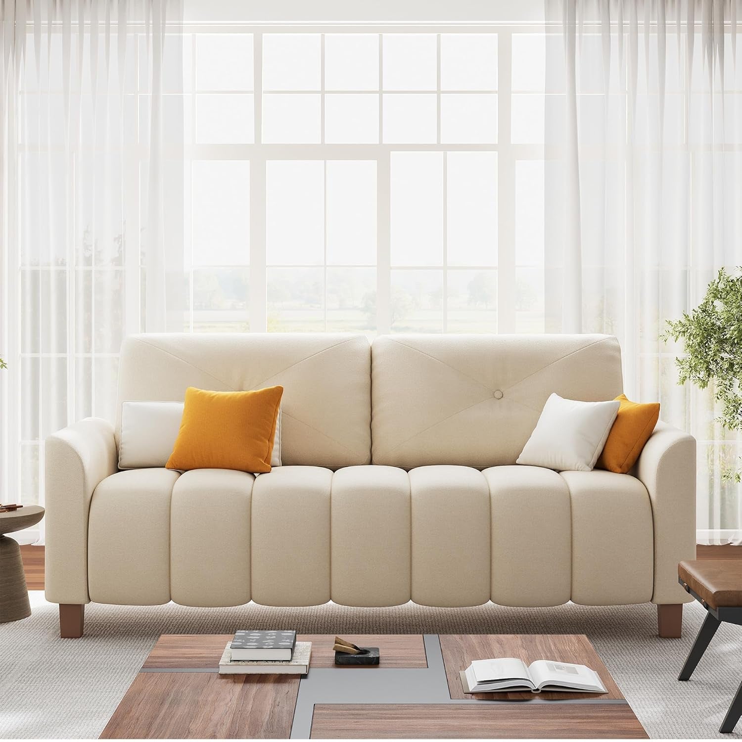 Modern Oversized Loveseat Sofa with Deep Comfortable Seating-1