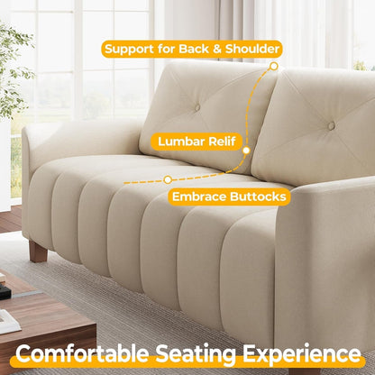 Modern Oversized Loveseat Sofa with Deep Comfortable Seating-3