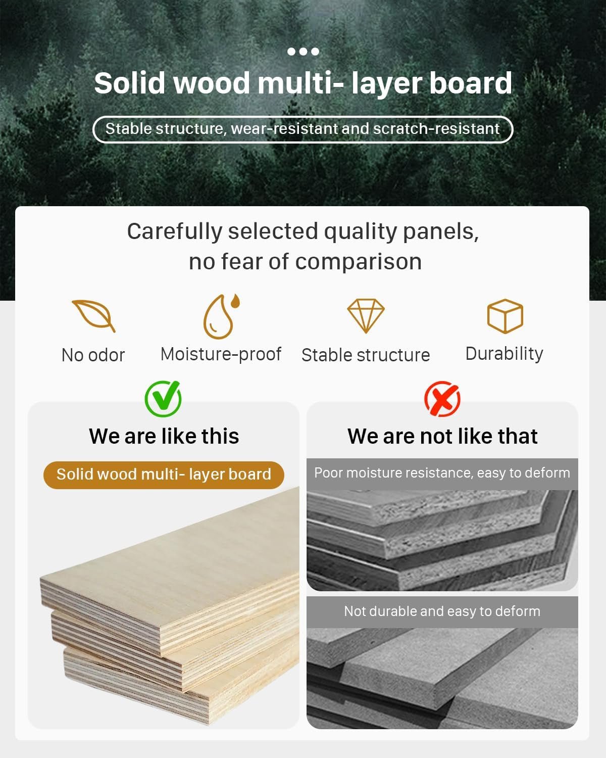 Modern Reception Desk with Locking Drawers and LED Light-2