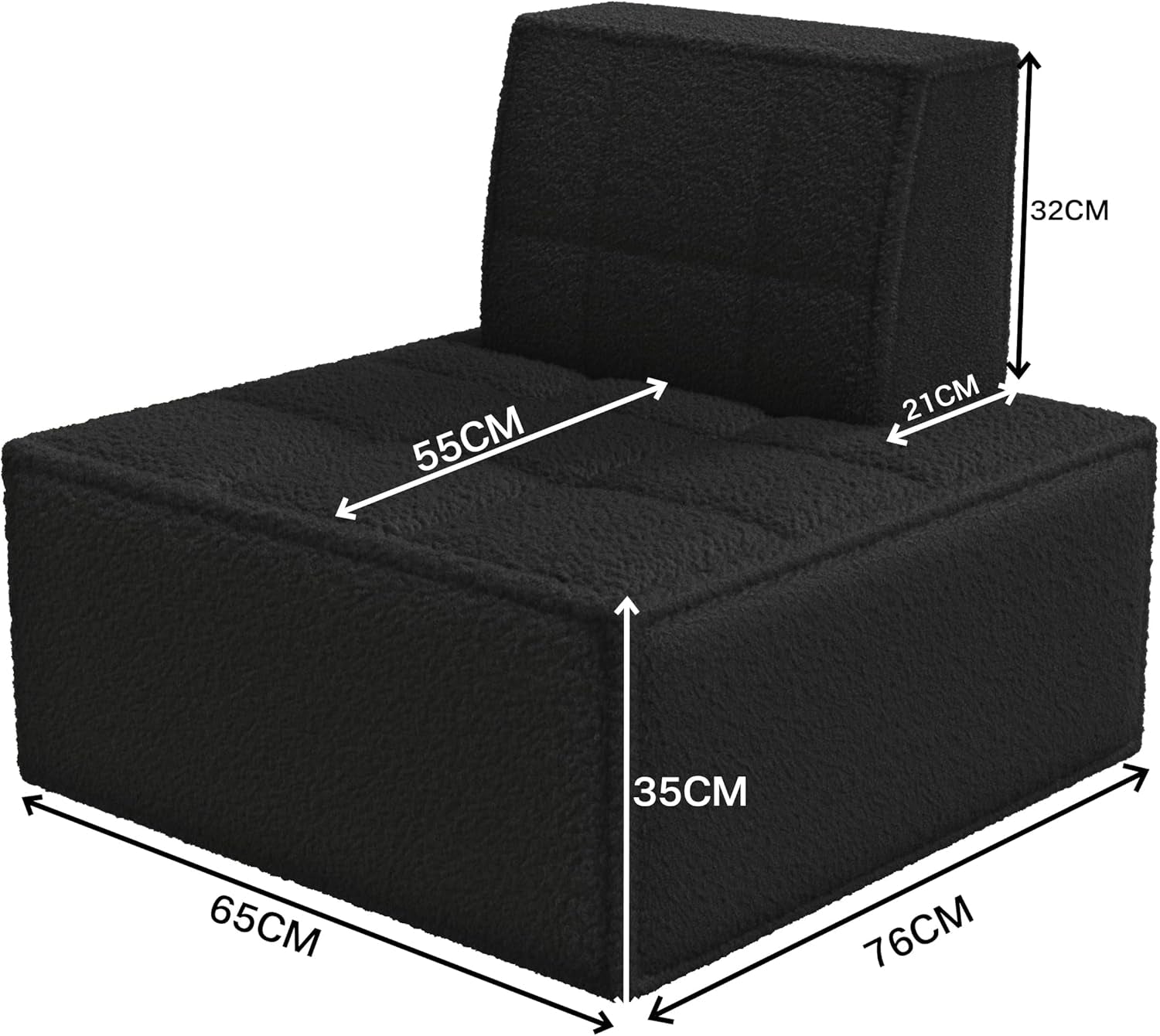 Modular Sherpa Sofa Chair for Cozy Small Spaces-1