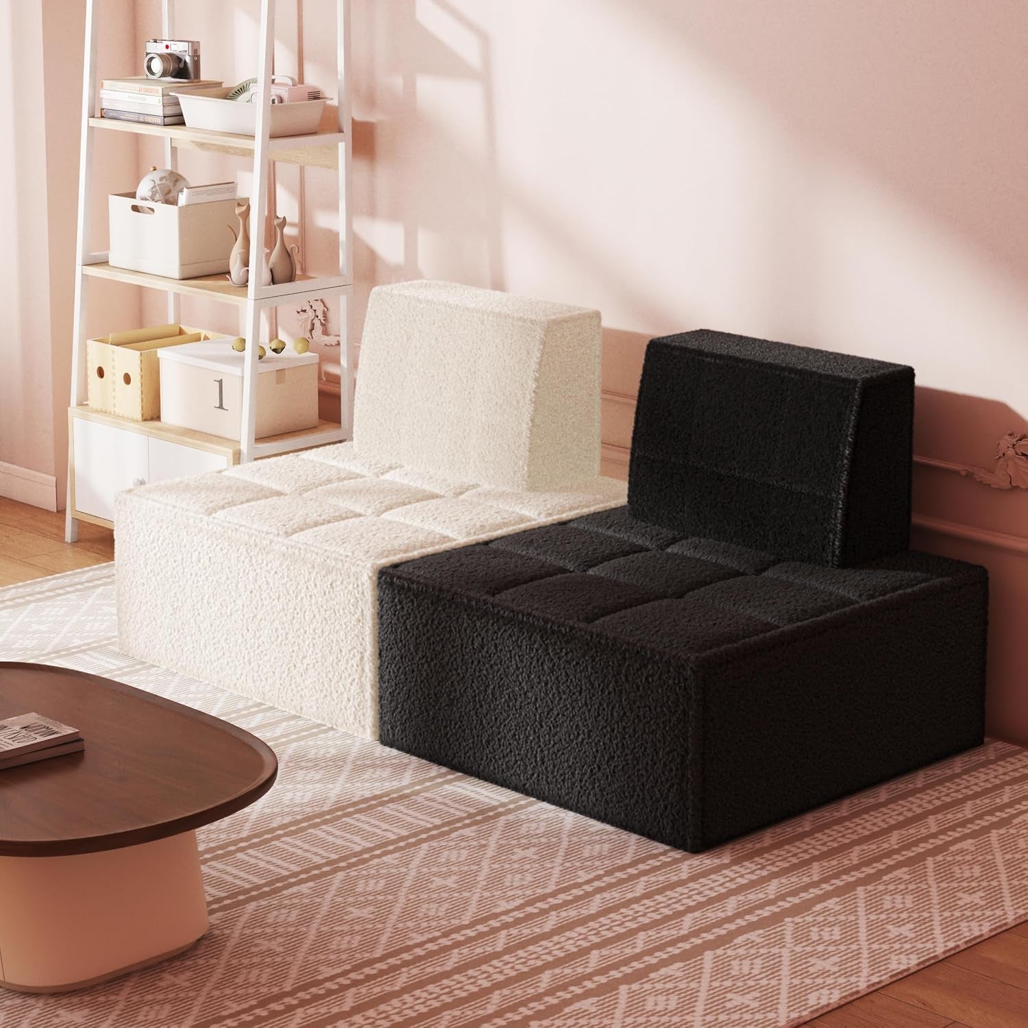 Modular Sherpa Sofa Chair for Cozy Small Spaces-4