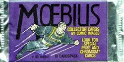 Moebius Factory sealed trading card pack featuring cartoon astronaut character wrapper