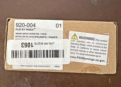 Cardboard box for Moen Flo Smart Water Leak Detector Wi-Fi enabled sensor