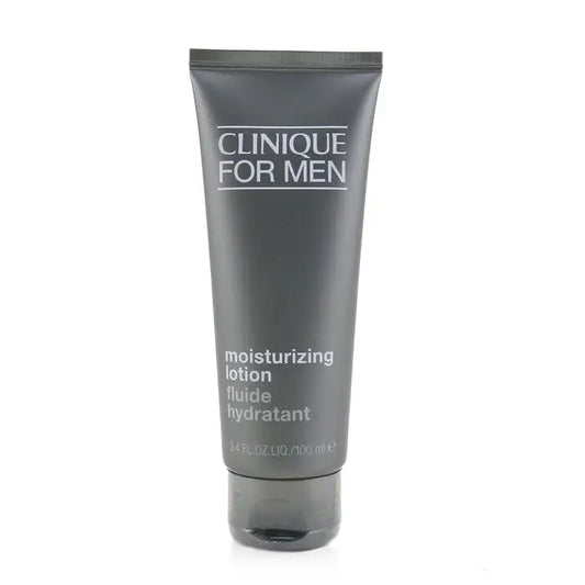 Gray Clinique For Men Moisturizing Lotion tube with dark gray cap, 100ml/3.4oz