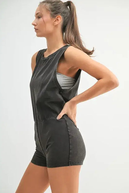 MONO B Mineral Wash Vintage Romper